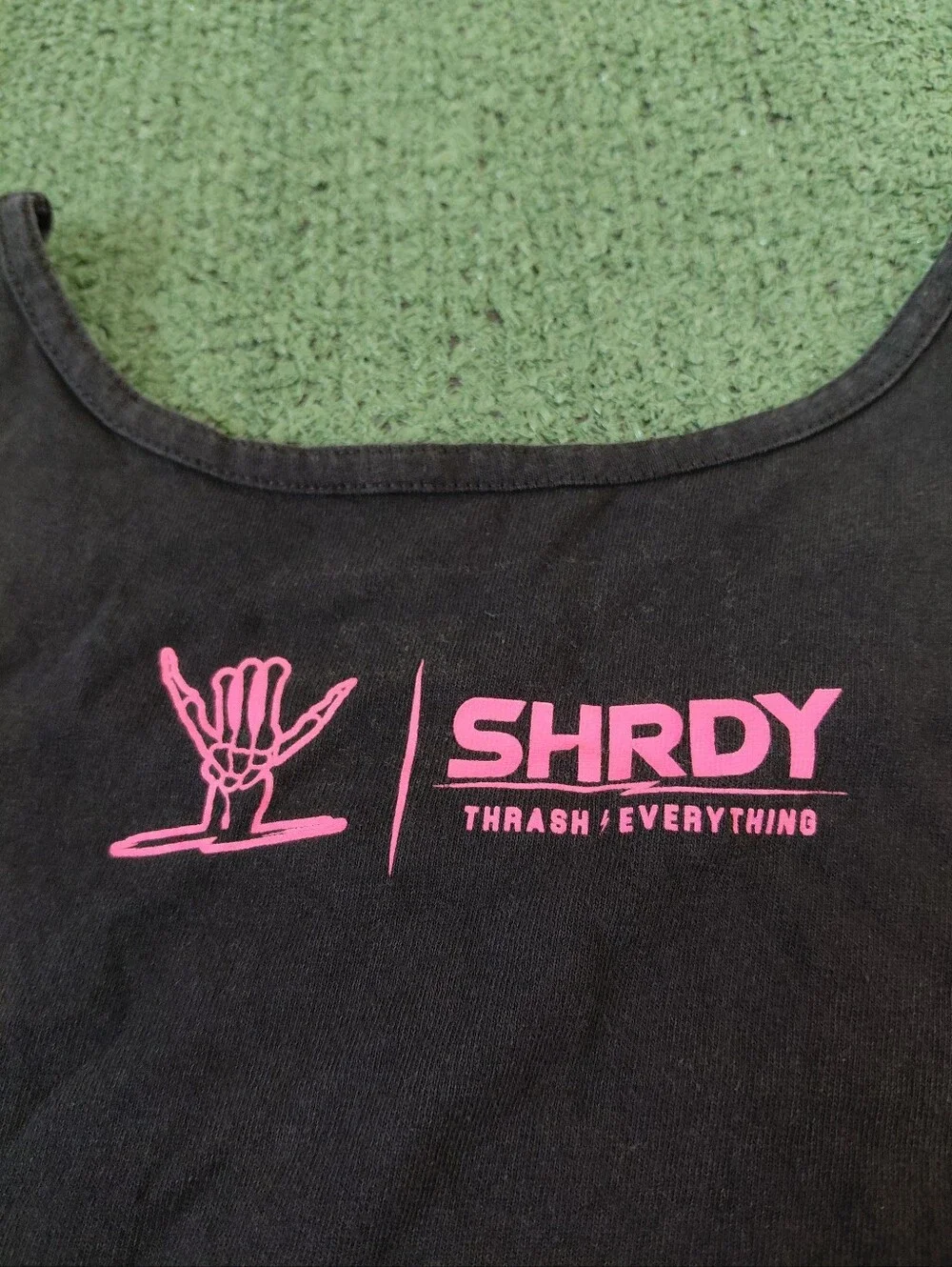 Shreddy Neon Graphics Surfing Skateboarding Skating Black Tank Top Sz XL